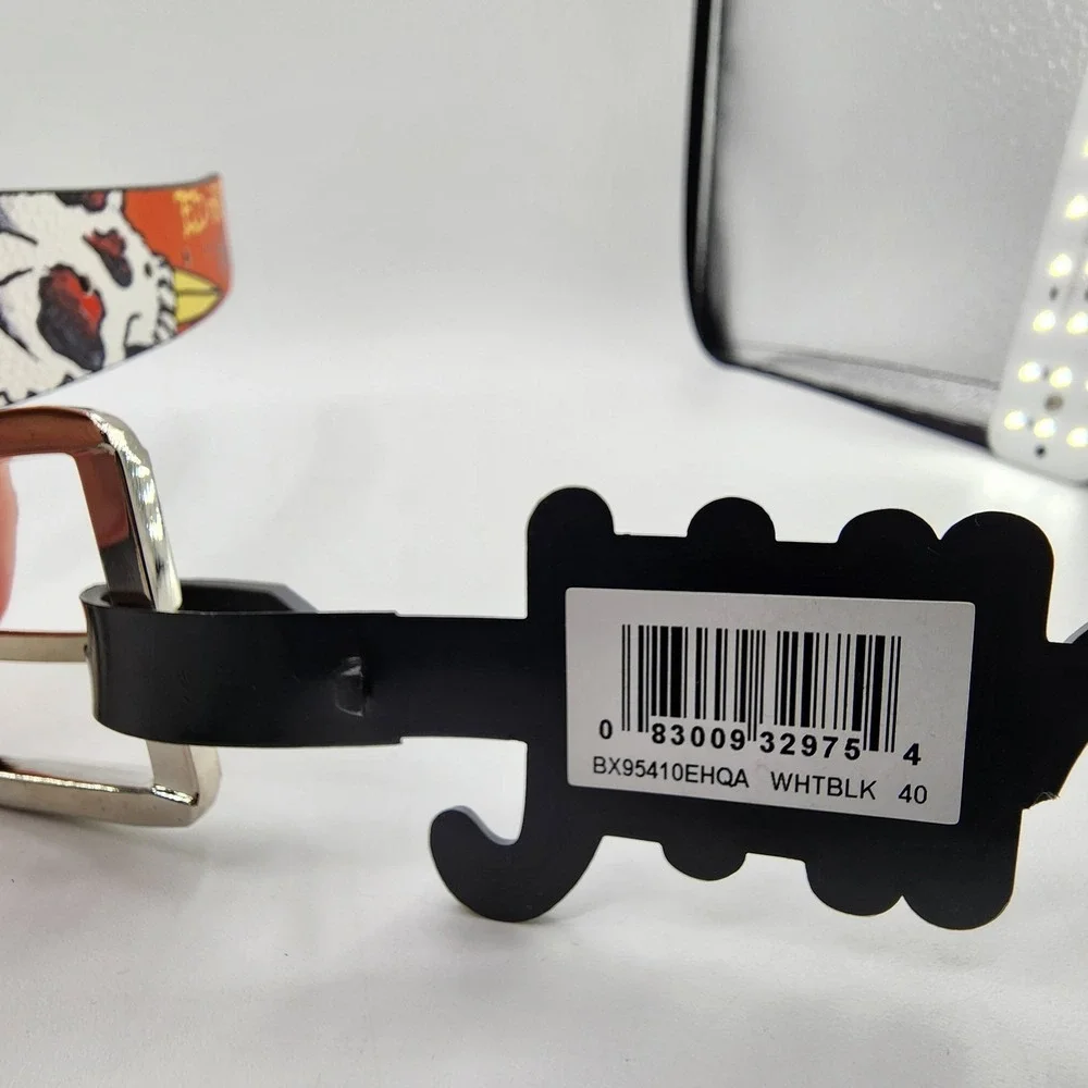 Ed Hardy‎ Surf Crazy Reversible Belt Mens Size 40 Graphic Print Metal Buckle NEW